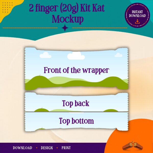 2 Finger Kit Kat wrapper Canva template