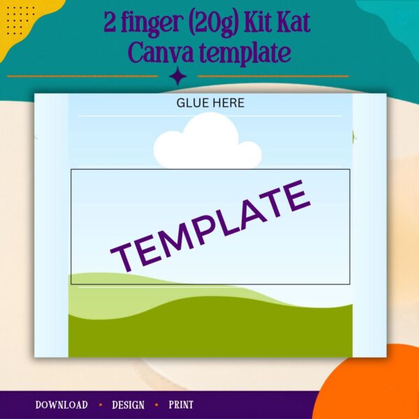 2 Finger Kit Kat wrapper Canva template