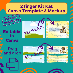 2 Finger Kit Kat wrapper Canva template