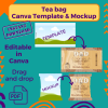 Tea bag Canva template and mockup