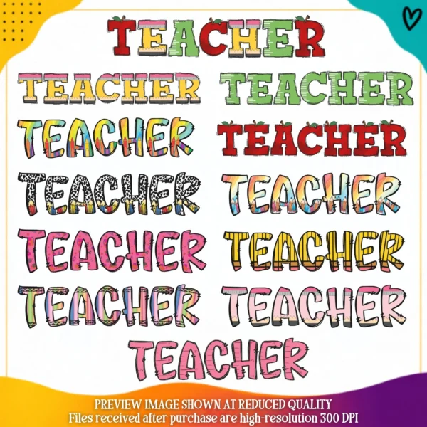 1 Teacher clipart bundle 1 English