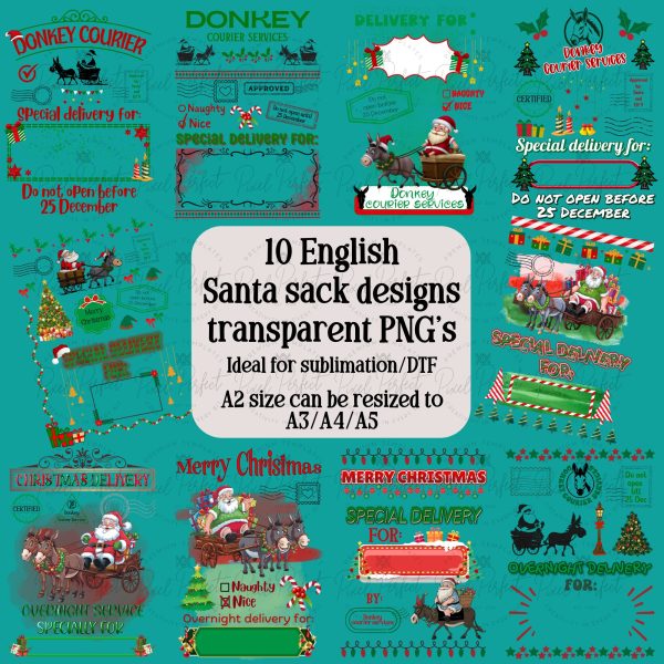 Santa sack clipart bundle 1