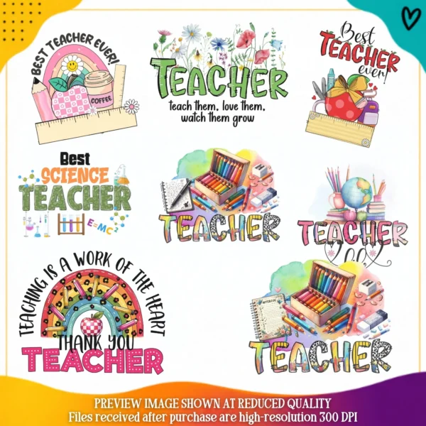 2 Teacher clipart bundle 1 English