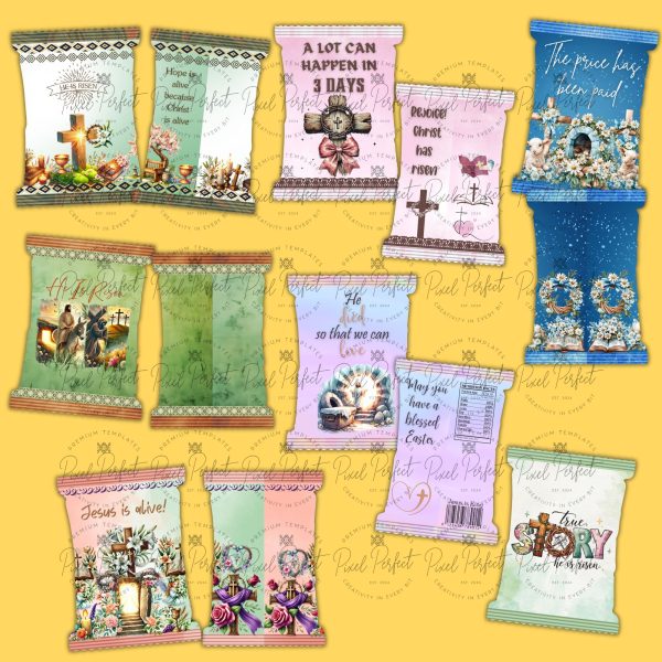 Christian Easter egg- and chip wrapper Set 1 English