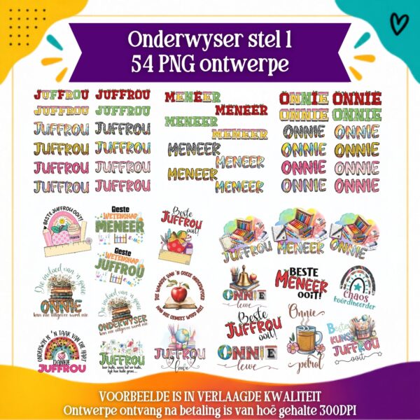4 Teacher clipart bundle 1 Afrikaans