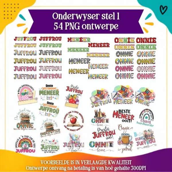 4 Teacher clipart bundle 1 English
