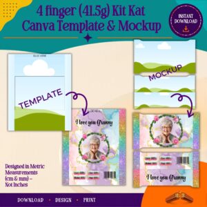 4 finger Kit Kat wrapper Canva template