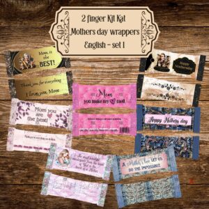 2 Finger Kit Kat wrappers Mother's Day English set 1