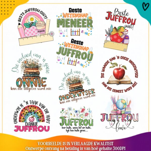 7 Teacher clipart bundle 1 Afrikaans