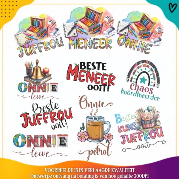 8 Teacher clipart bundle 1 Afrikaans
