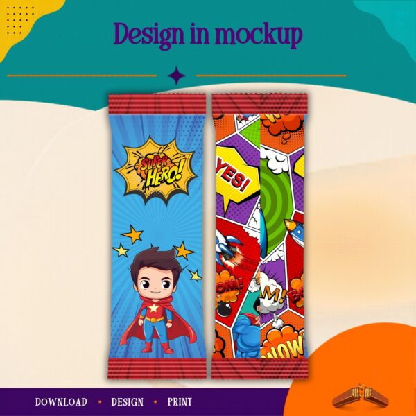 80g chocolate slab mockup (2) 80g chocolate slab wrapper Canva template