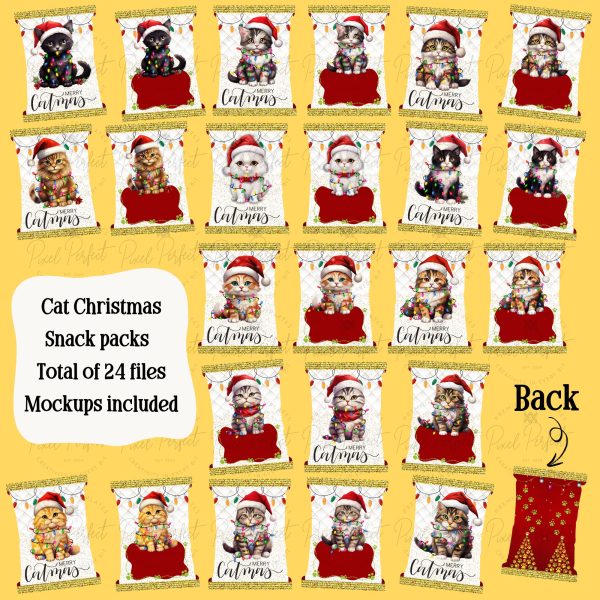 Cat Christmas snack pack wrappers