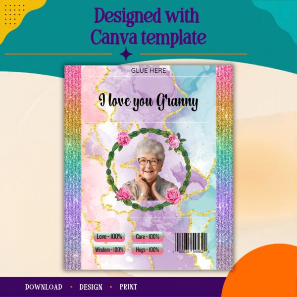 Designed with template 4 finger Kit Kat wrapper Canva template