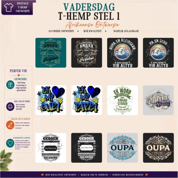 Afrikaanse Vadersdag t-hemp ontwerpe kombo