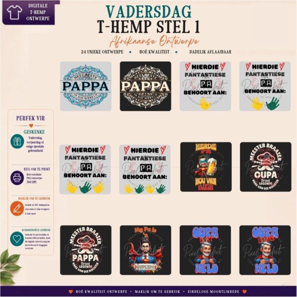 Afrikaanse Vadersdag t-hemp ontwerpe kombo