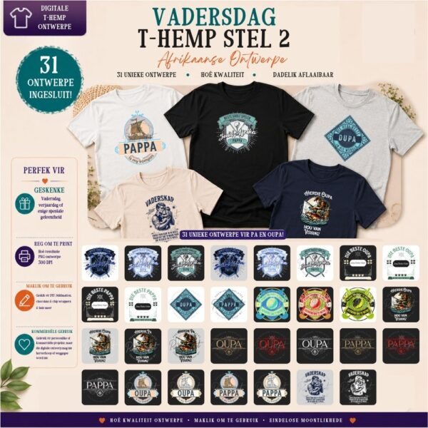 Afrikaanse Vadersdag t-hemp ontwerpe kombo