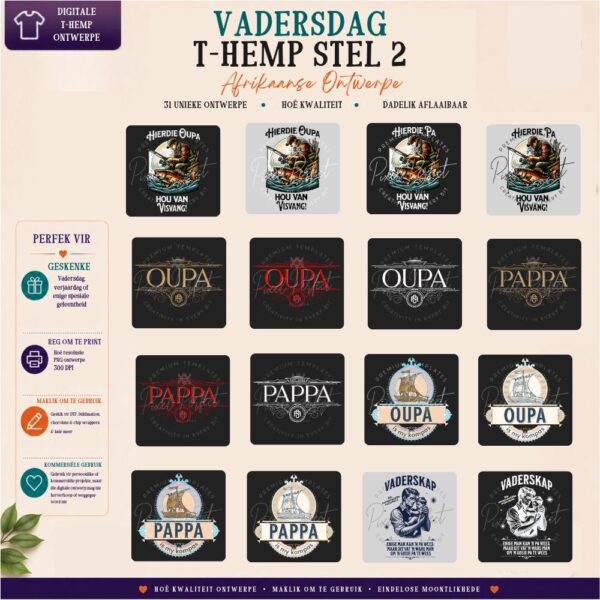 Afrikaanse Vadersdag t-hemp ontwerpe kombo