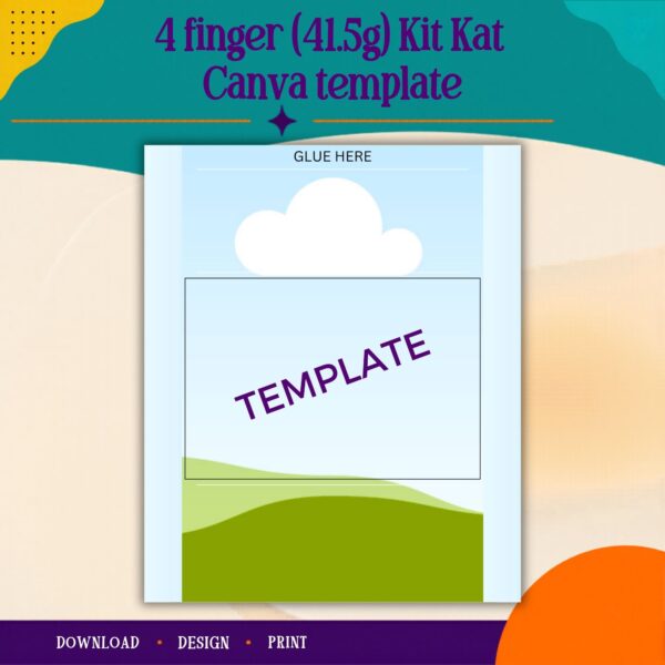 Template 4 finger Kit Kat wrapper Canva template