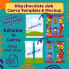 80g chocolate slab wrapper Canva template