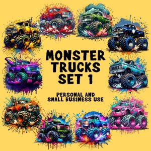 Monster trucks clipart