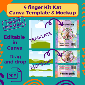 4 finger Kit Kat wrapper Canva template