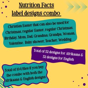 Nutrition facts combo Afrikaans & English