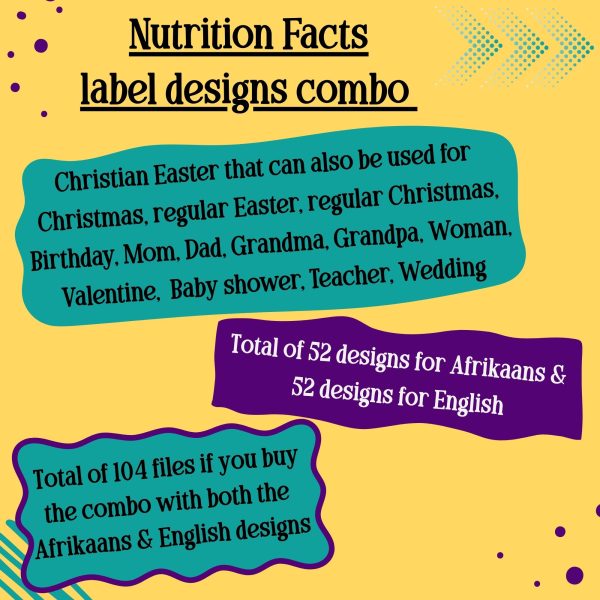 Nutrition facts combo Afrikaans & English