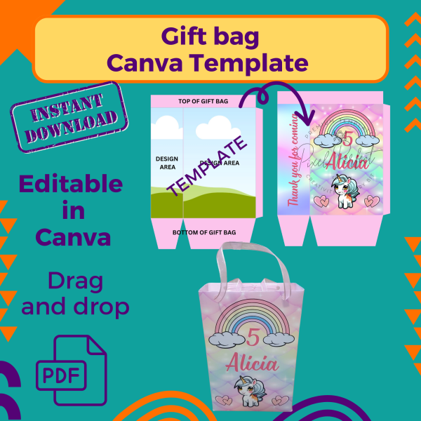 Gift bag Canva template