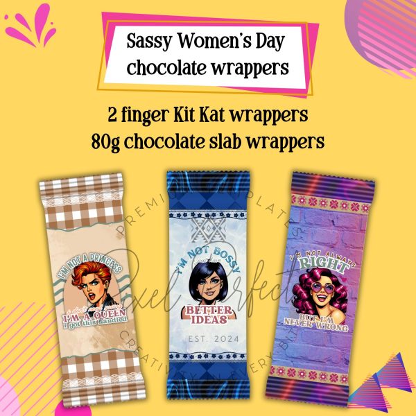 Sassy Women’s Day chocolate wrappers