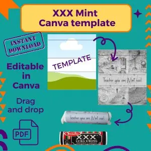 XXX Mint wrapper Canva template