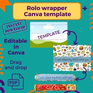 Rolo wrapper Canva template