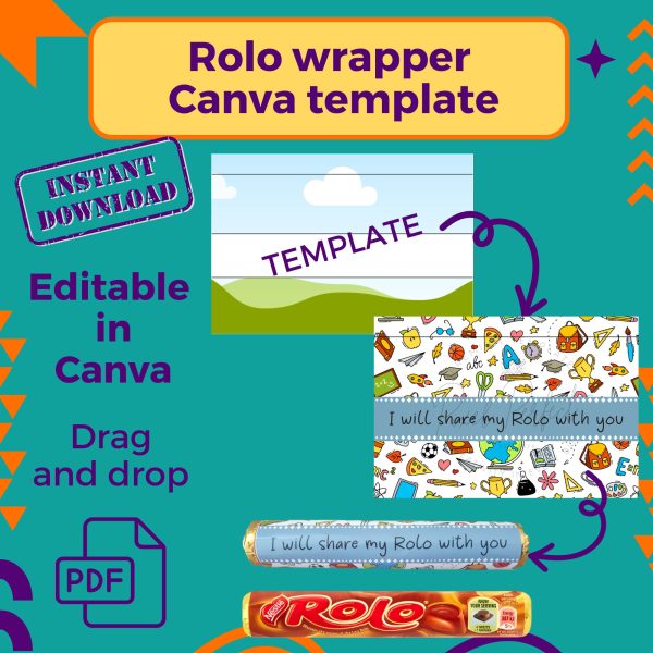 Rolo wrapper Canva template