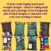 Back to school snack pack wrappers bundle English