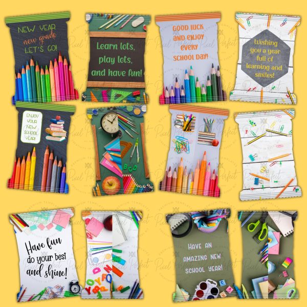Back to school snack pack wrappers bundle English